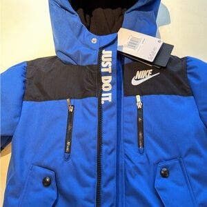 Nike Kids Blue and Black Puffer Jacket
